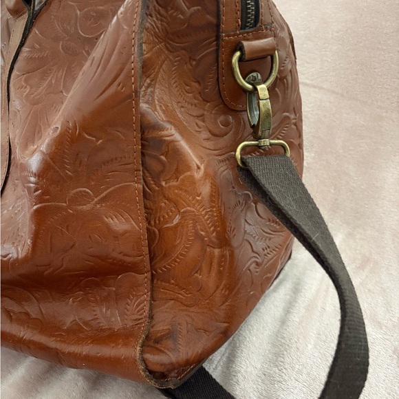 Patricia Nash Floral Embossed Leather Weekender Duffel in Florence - Picture 4 of 8